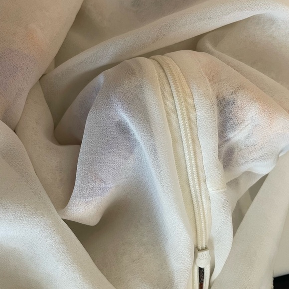 Zara Womans Sequin & Embroidered Mini Dress Sz Small Backless Cream Prom Formal - Picture 9 of 12